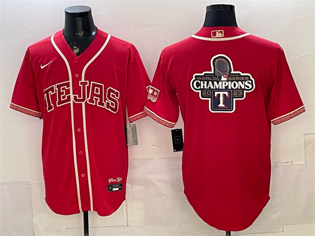 Men's Texas Rangers Team Big Logo Red 2026 City Connect Stadium Stitched Baseball Jersey